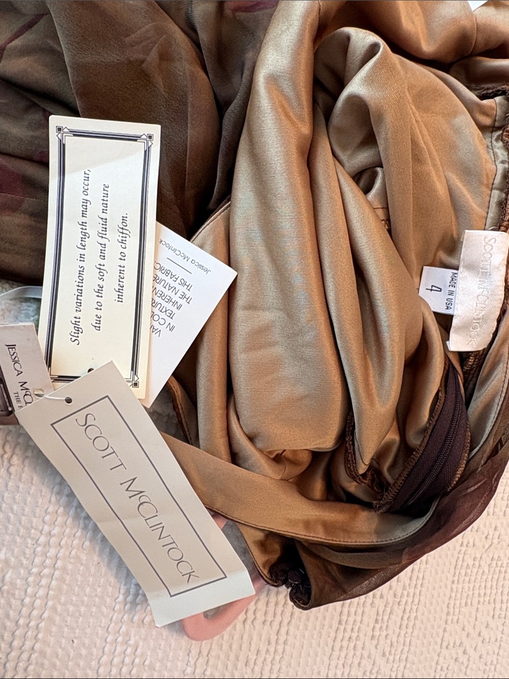Scott McClintock Brown Maxi Dress with Subtle Rose Accents - Picture 5 of 5